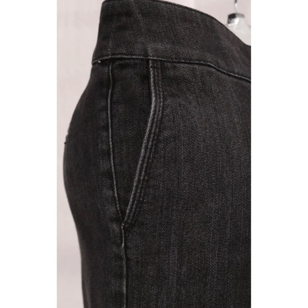 Chico’s Platinum Ultimate Fit 0.5 Jeans Black Wash Denim Straight Leg Stretch - Picture 10 of 12